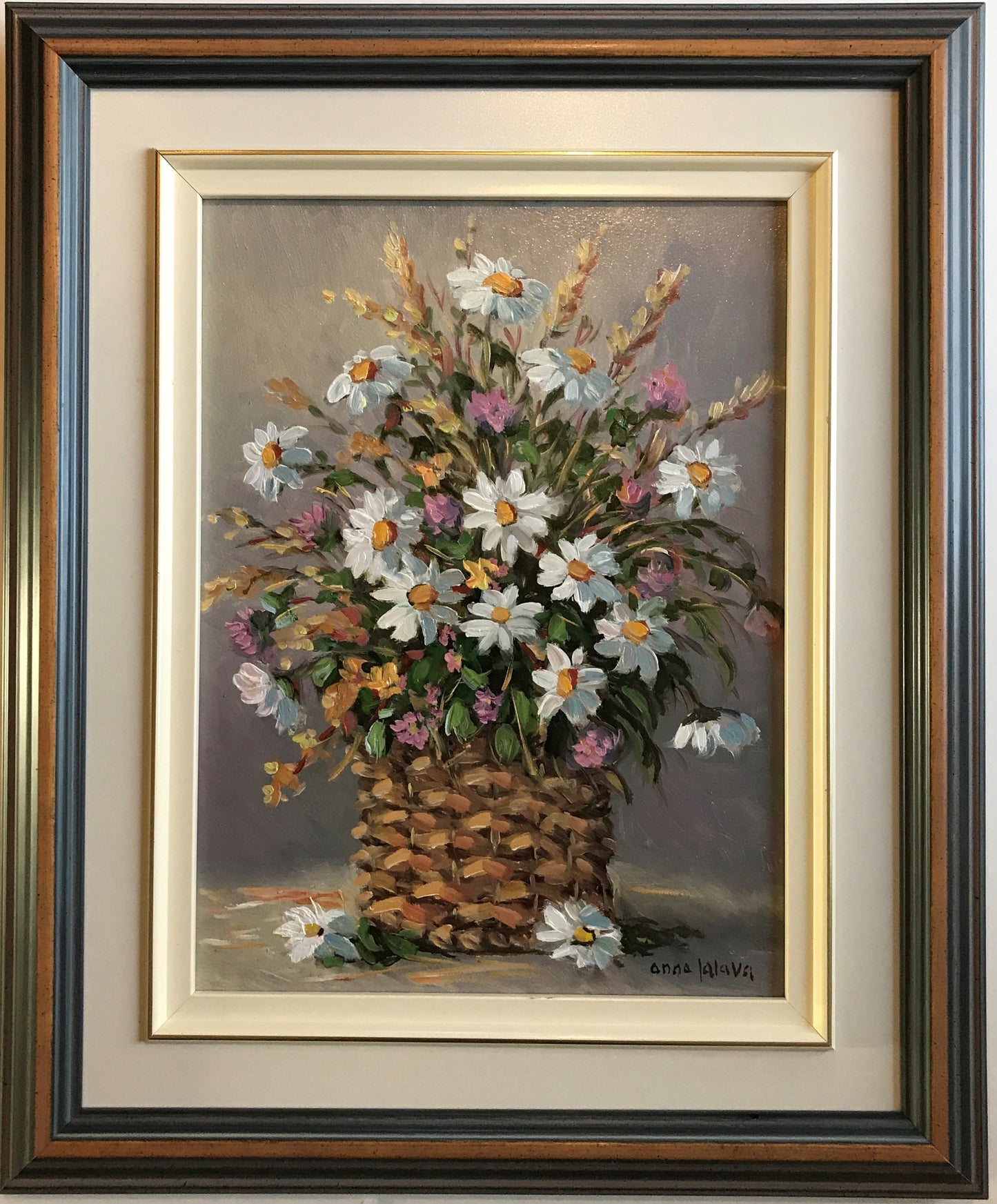 Anna Jalava Oil Painting of Flowers in Vase