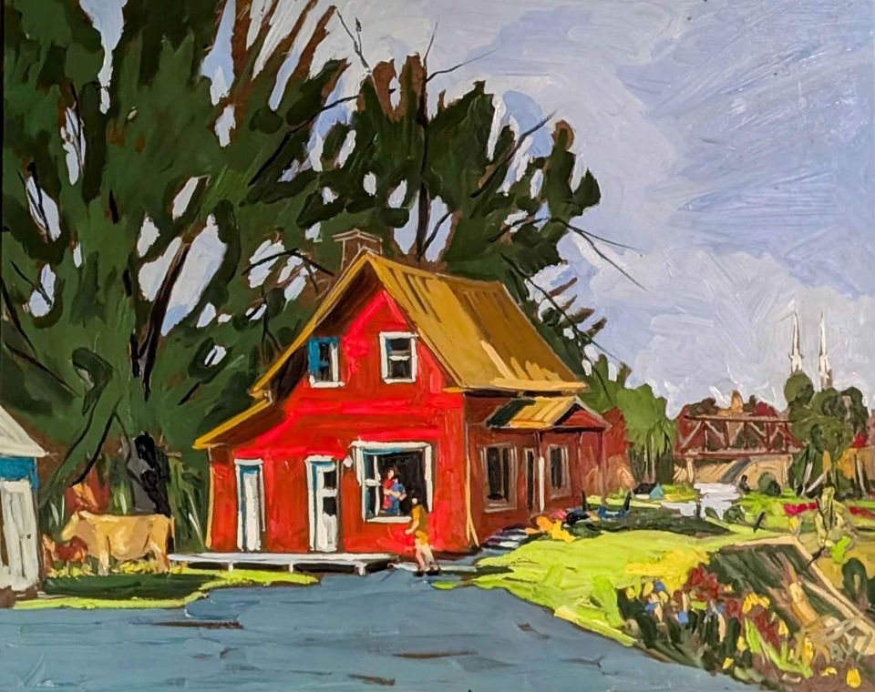 Robert Roy, "Sunny Day" Oil Painting - Canadian/Quebecois Artist