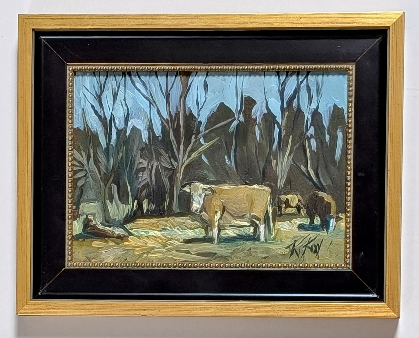 Robert Roy, Original Oil Painting of Cows  -  Quebec Art