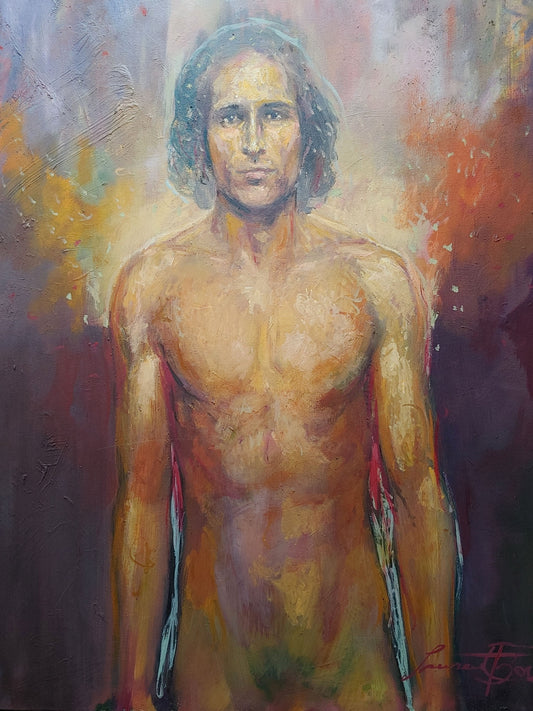 Laurent Bonet Original Oil Painting of Male Nude