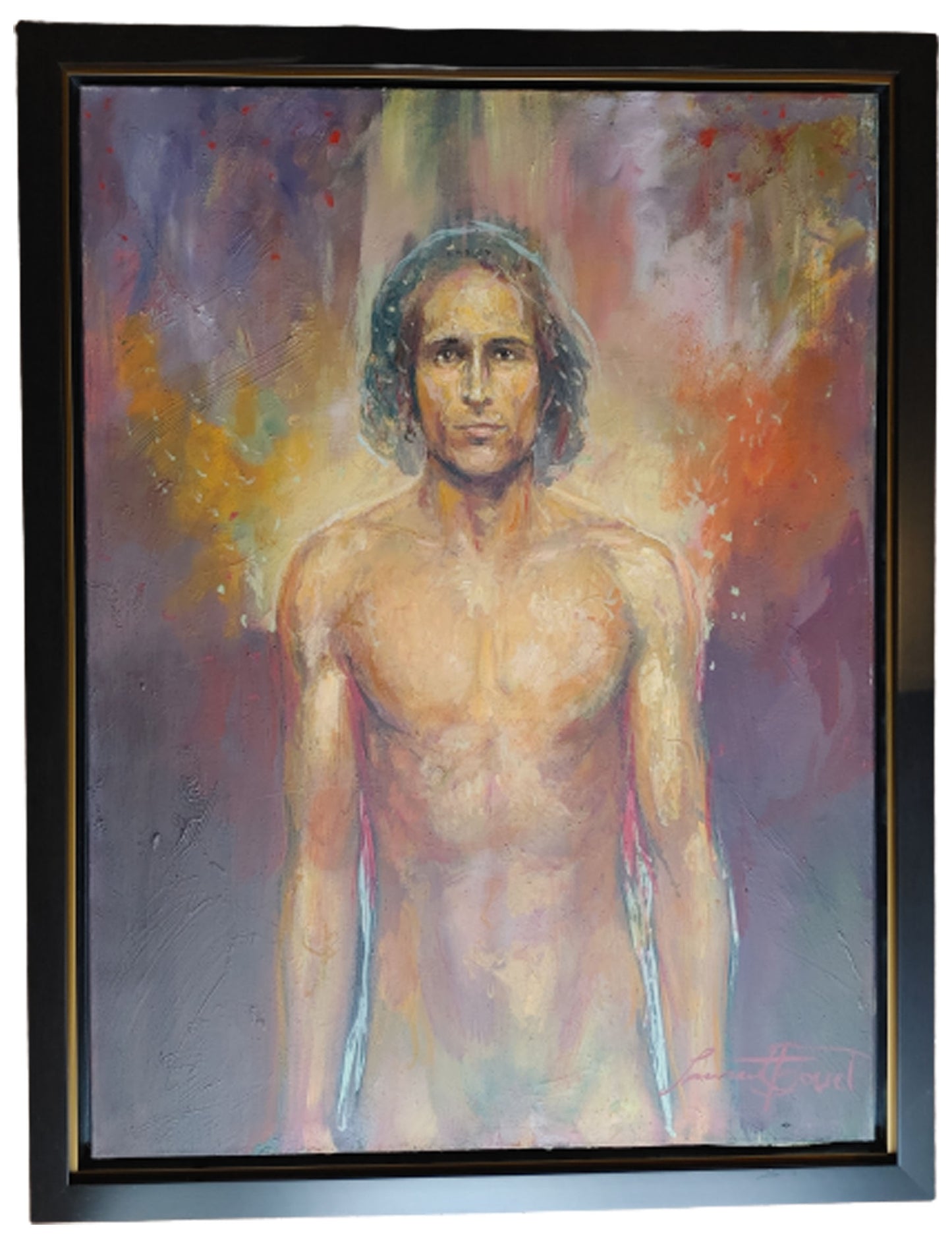 Laurent Bonet Original Oil Painting of Male Nude