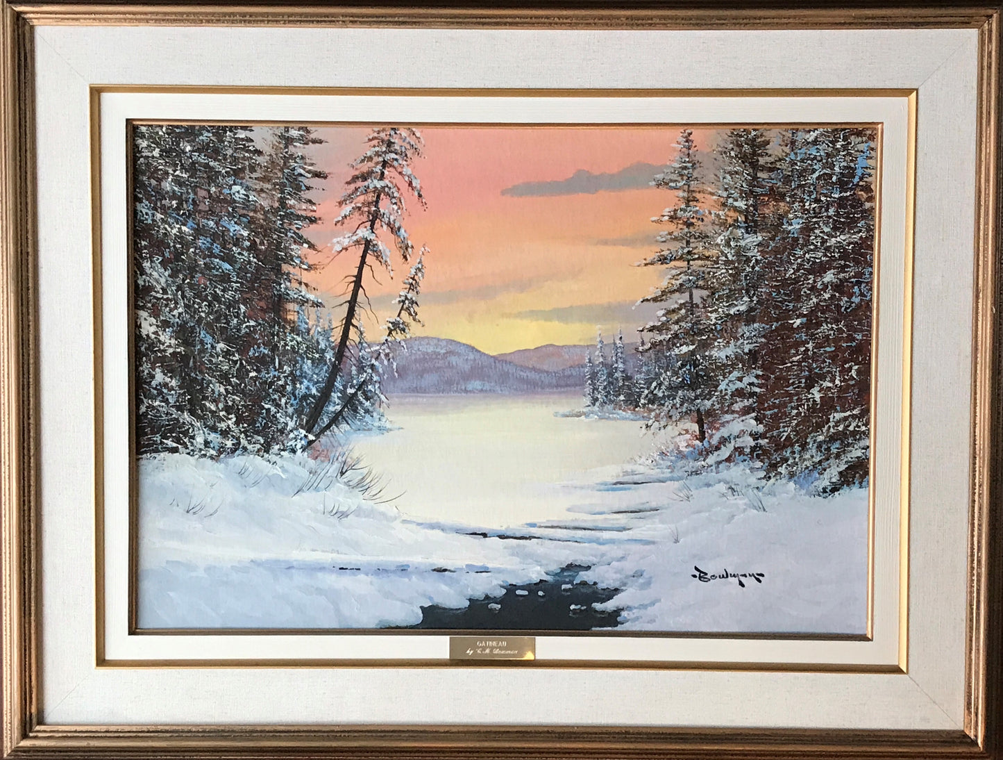 Cole Bowman Large  Oil Painting of Gatinueau Sunset and Landscape