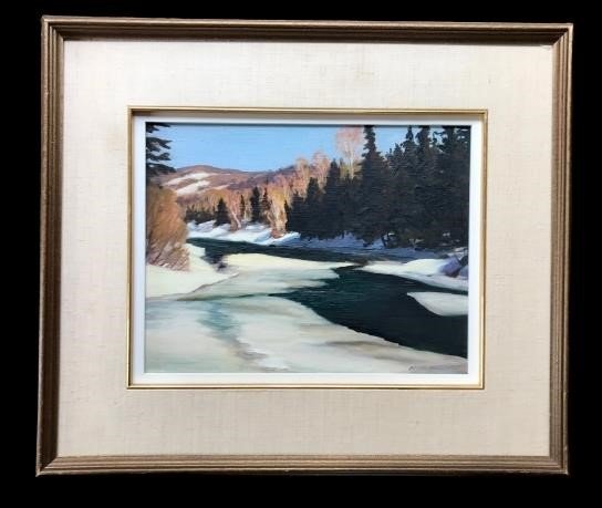 Bruce Heggtveit, "Spring Laurentians". Oil Painting