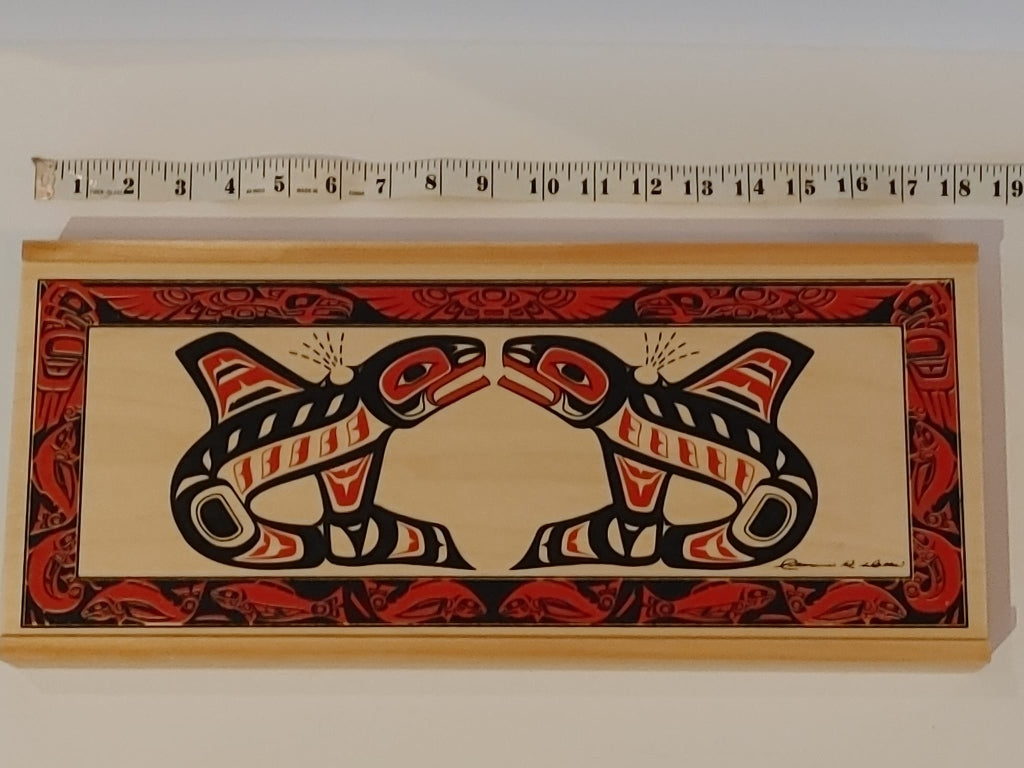 Clarence Wells, Signed Haida Orca Wood Box