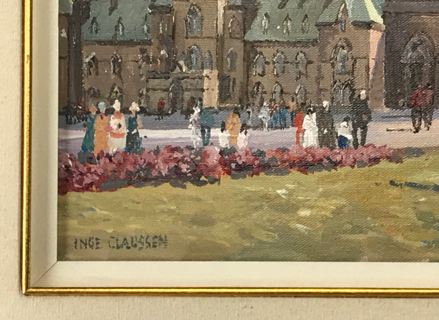 Inge Claussen, "Parliament Hill"  VTG Oil Painting by Renowned Canadian Artist