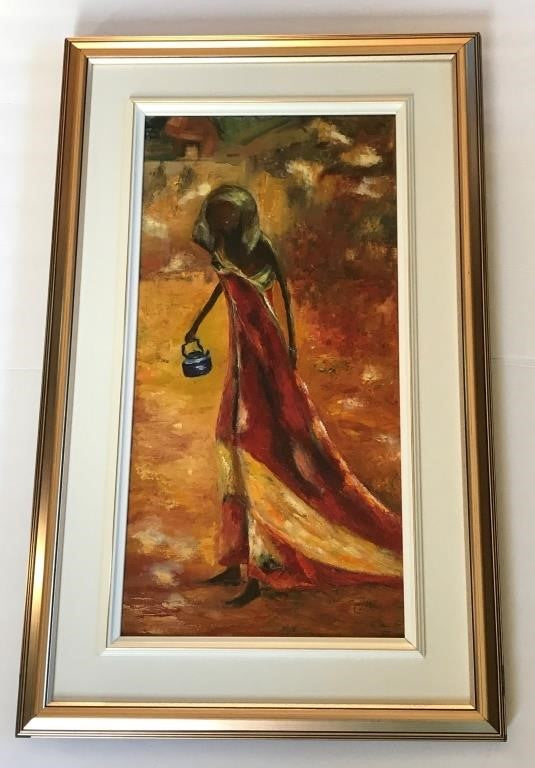 Colette, Beautiful Oil Painting Signed & in Gallery Frame 32" x 20"