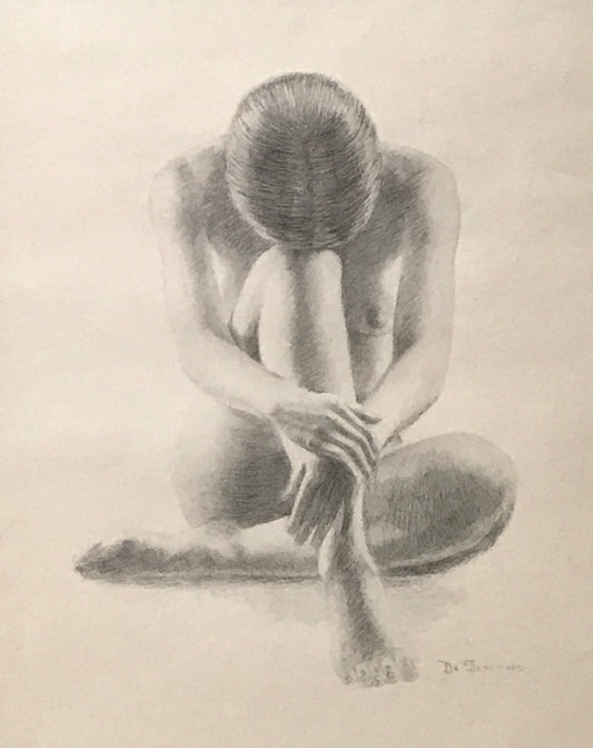 VTG Print of Seated Study by De Simone