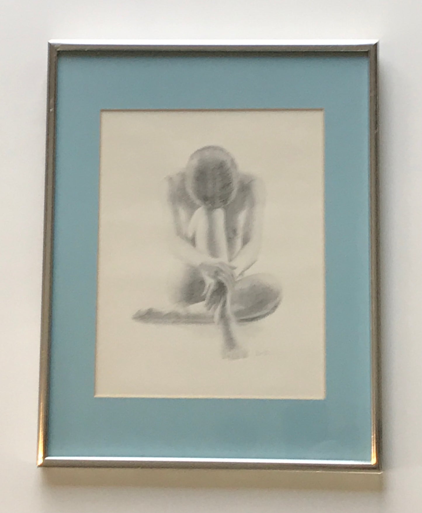 De Simone, Signed Vintage Print of Drawing of Seated Nude