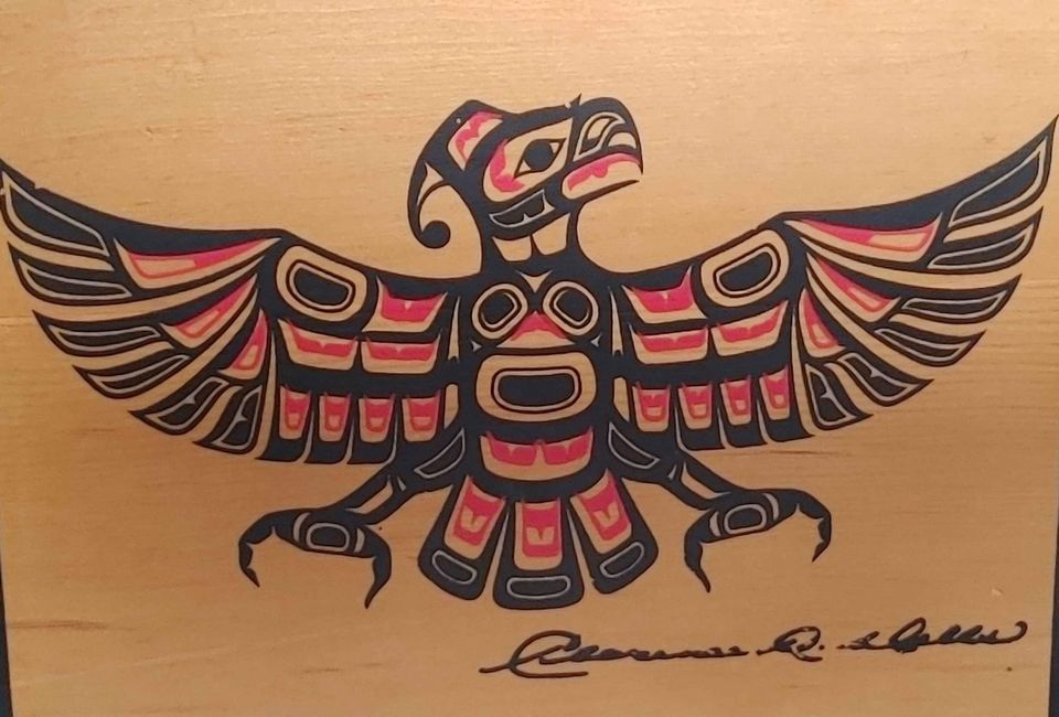 Clarence Wells, Signed Haida Raven Cube Box