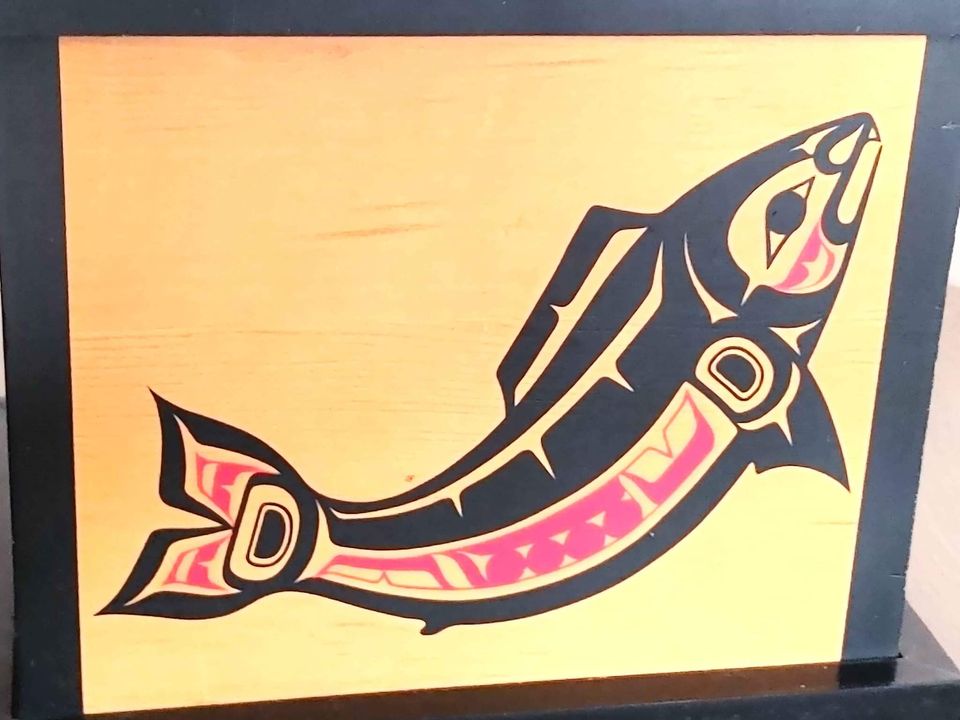 Clarence Wells, Signed Haida Raven Cube Box