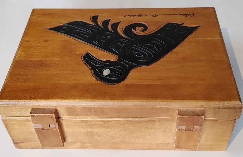 Clarence Wells, Signed Haida Raven Box