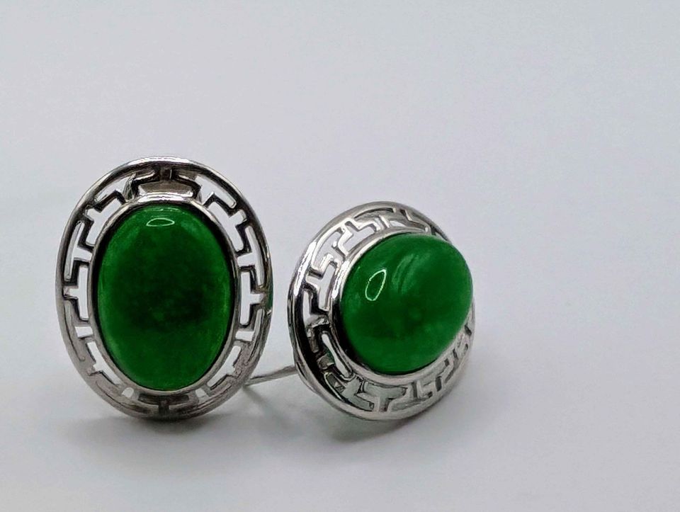 VTG Chic Sterling Jadeite Earrings