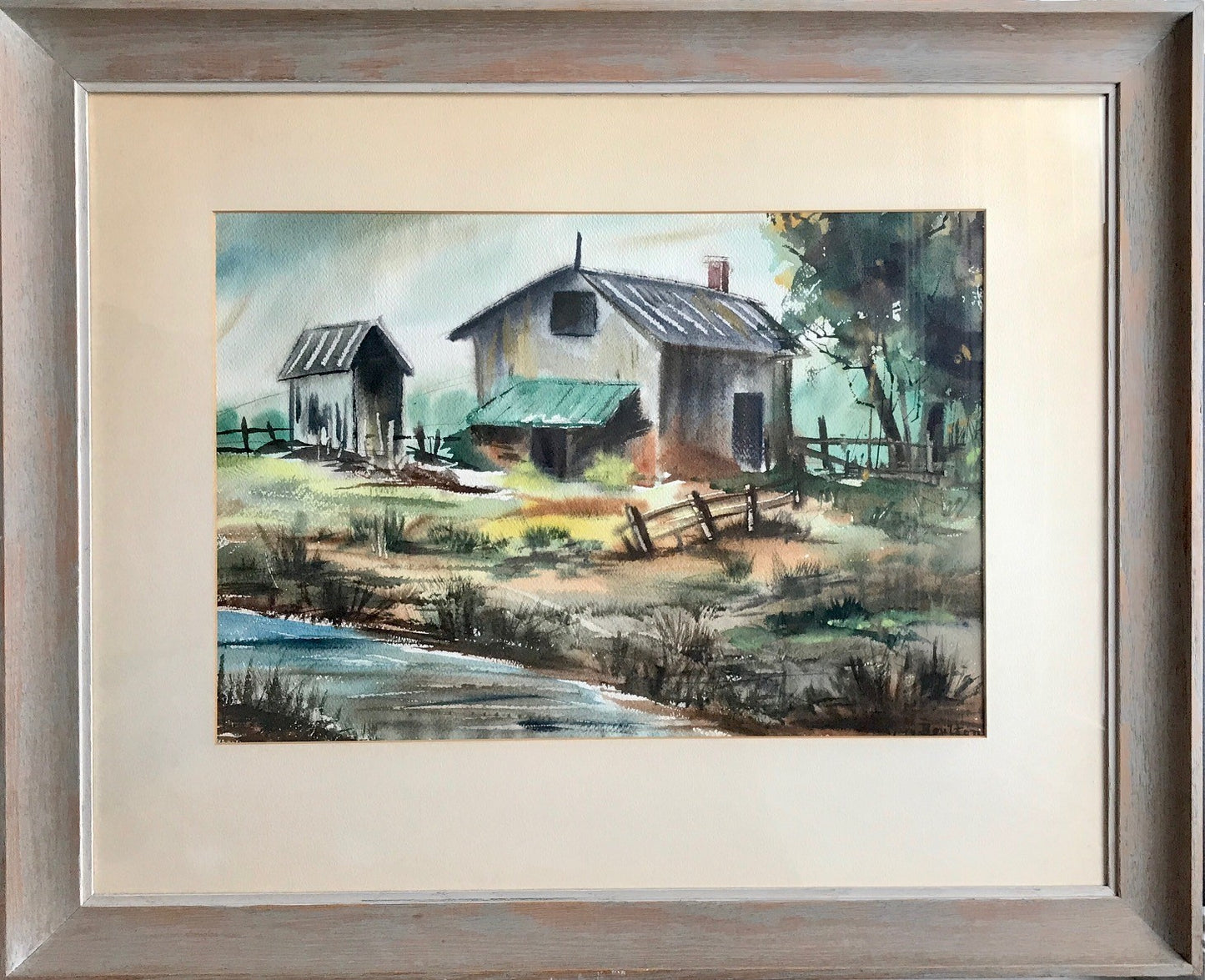 Large Vintage Watercolour Painting by Mary Boulton 32"x26"