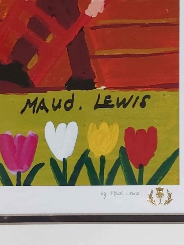 Maud Lewis Limited Edition Print "Team of Oxen Ploughing" Famous Summer Scene