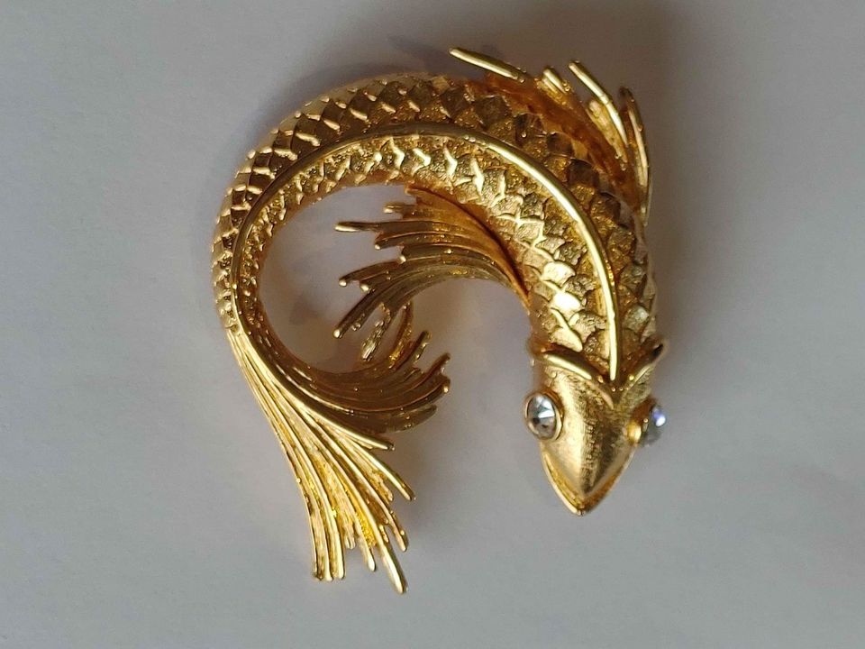 VTG Koi Fish MONET Brooch, Stamped