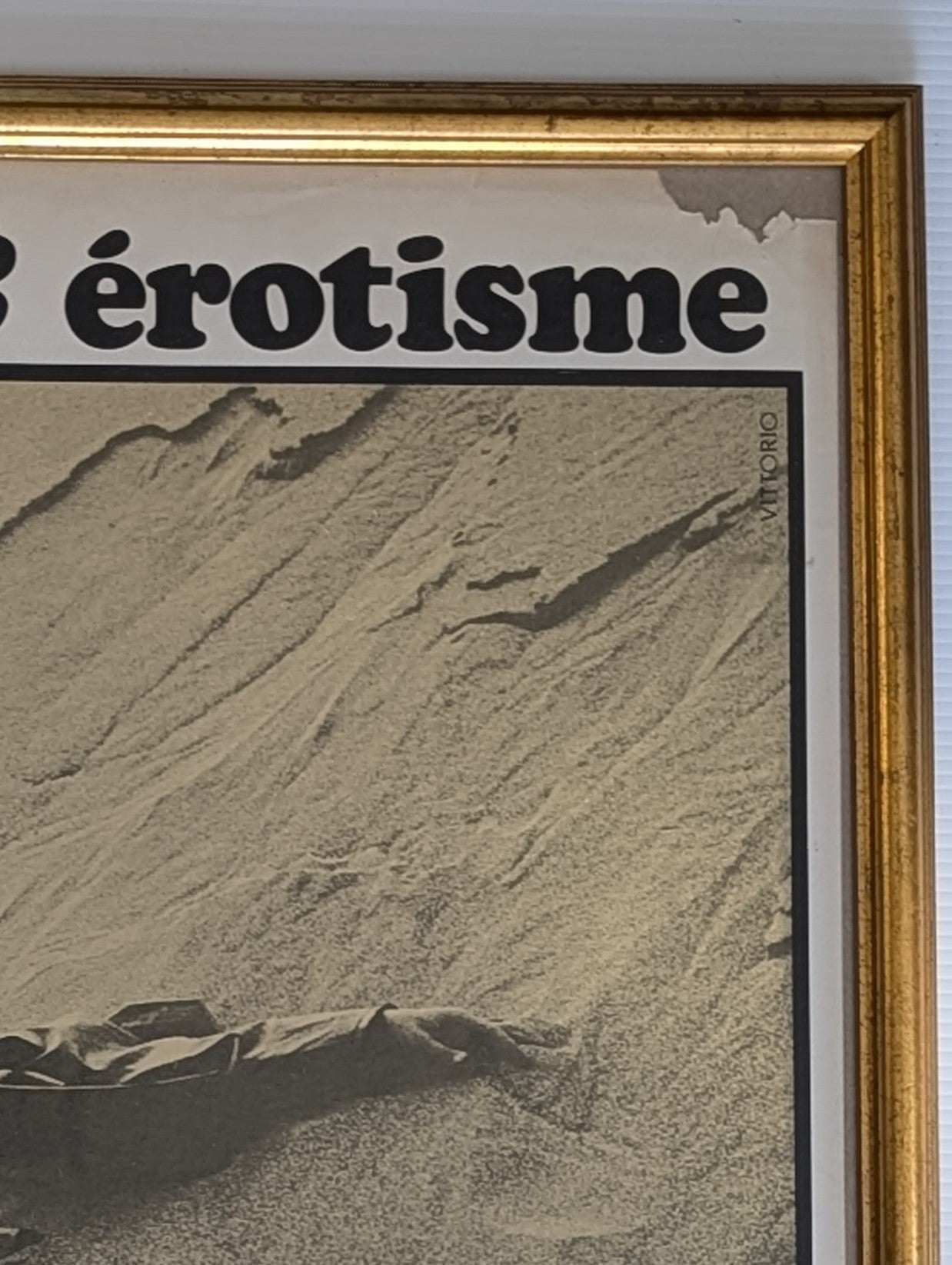 Vintage Beach Poster in Gallery Style Frame, "Censure & Erotisme"