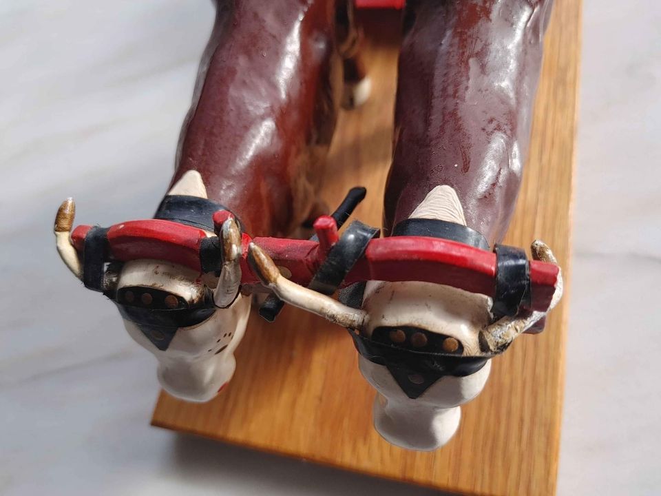 Lunenburg Foundry collectible with wood metal , Oxen Pulling Sled