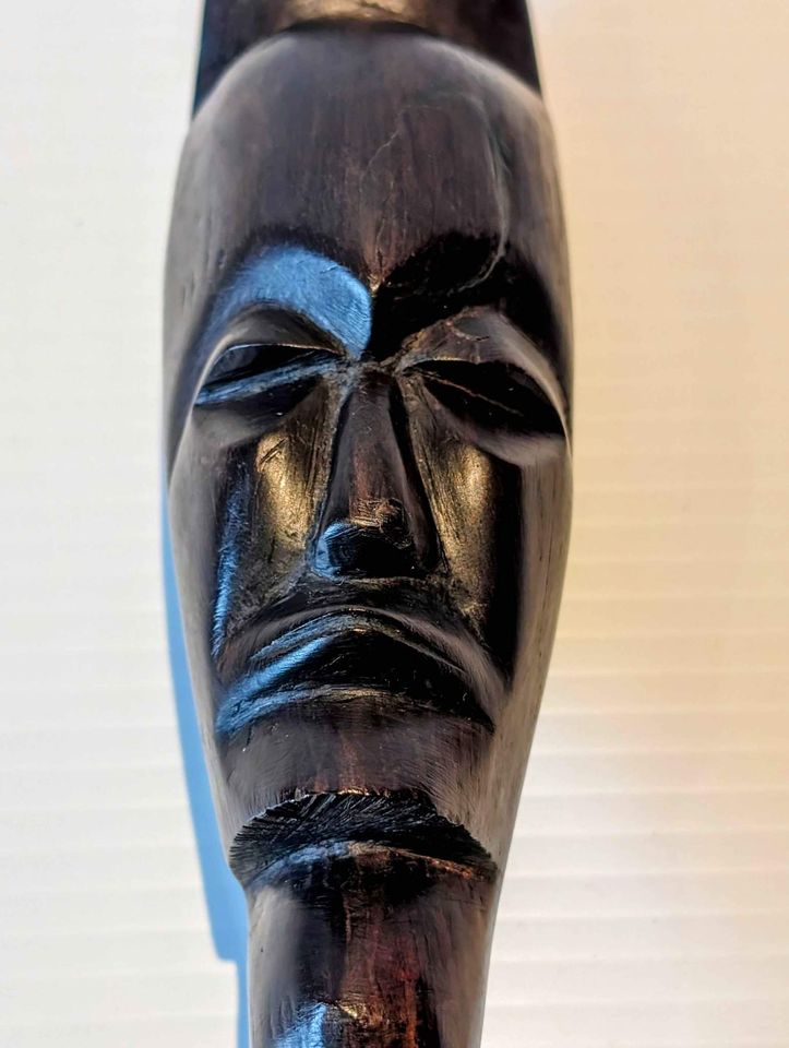 Tribal Statue, Carved Heavy Reddish-Black Wood