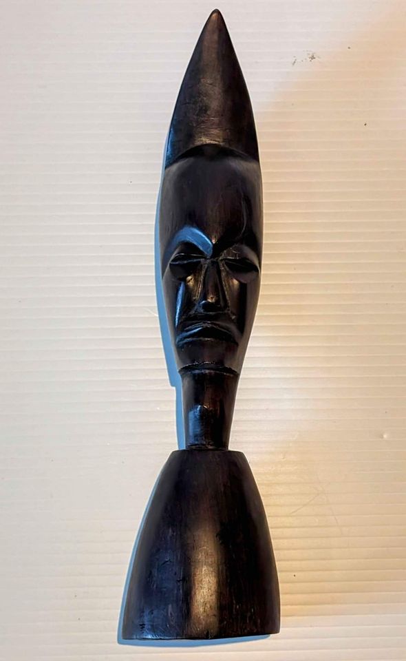 Tribal Statue, Carved Heavy Reddish-Black Wood