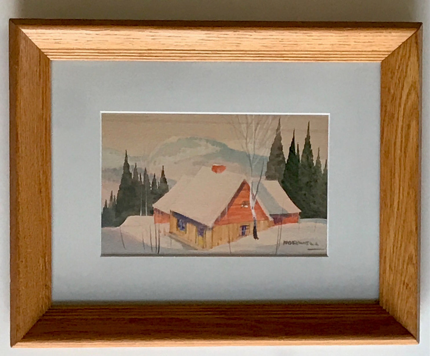 Graham Noble Norwell, Painting of Quebec Cabin in Winter