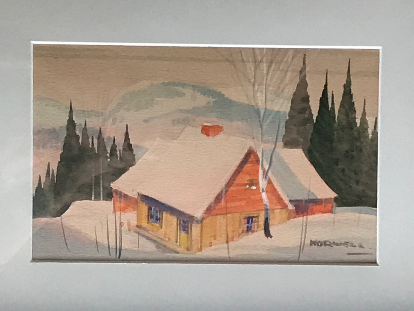 Graham Noble Norwell, Painting of Quebec Cabin in Winter