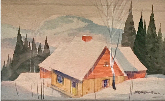 Graham Noble Norwell, Painting of Quebec Cabin in Winter