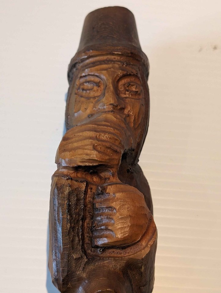 South American Carved Wood Statue 12"