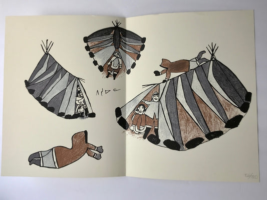 Pitseolak Ashoona Limited Edition Silkscreen prints by Renowned Inuit artist in a unique portfolio collection