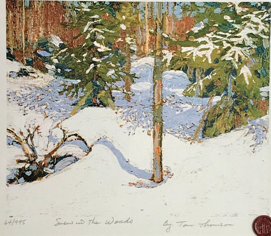 Tom Thomson Limited Edition Lithograph, "Snow in the Woods"