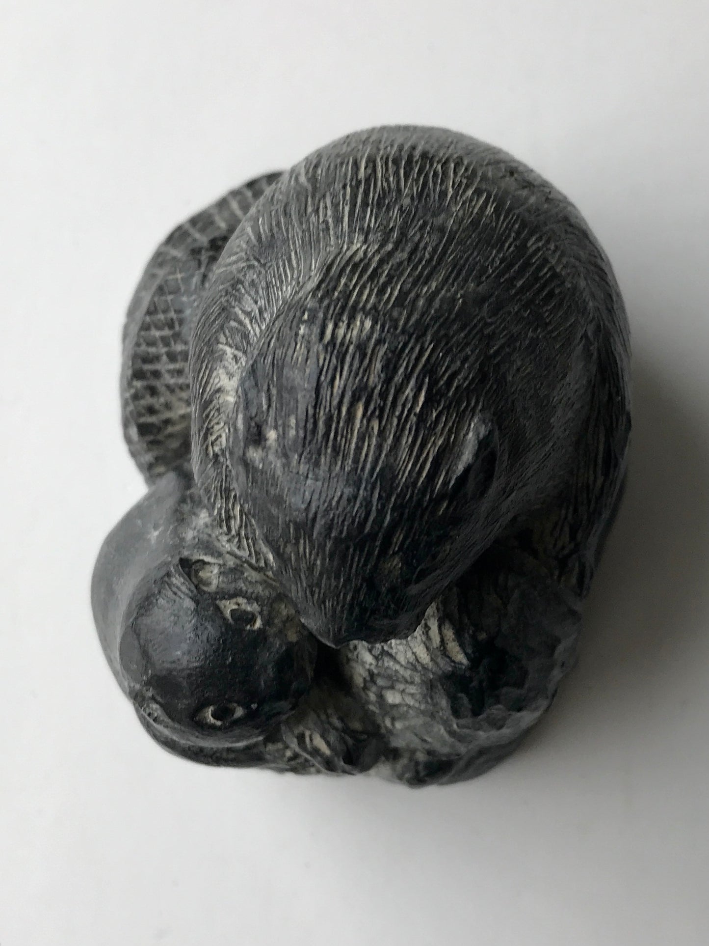 Wolf Original Vintage Inuit Statue of Beaver Family